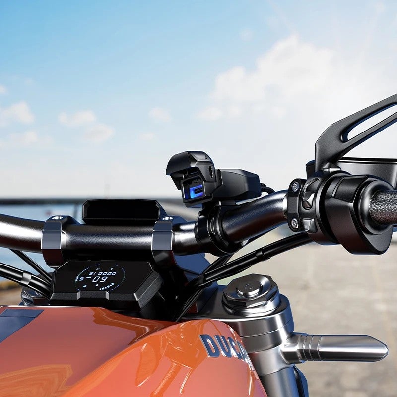 Bluejw Motorcycle USB Charger, 36W USB-C PD Waterproof Adapter with Switch & Phone Holder Charging, Automobile Compatible - Image 3